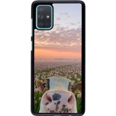 Coque Samsung Galaxy A71 - Cow with tulips Spring 2026