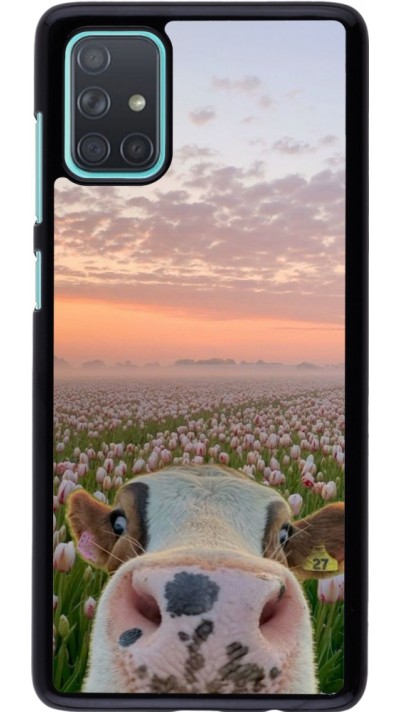 Coque Samsung Galaxy A71 - Cow with tulips Spring 2026