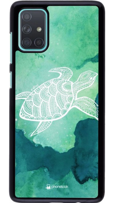 Coque Samsung Galaxy A71 - Turtle Aztec Watercolor