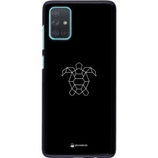 Coque Samsung Galaxy A71 - Turtles lines on black