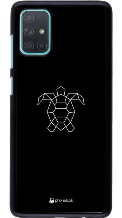 Coque Samsung Galaxy A71 - Turtles lines on black