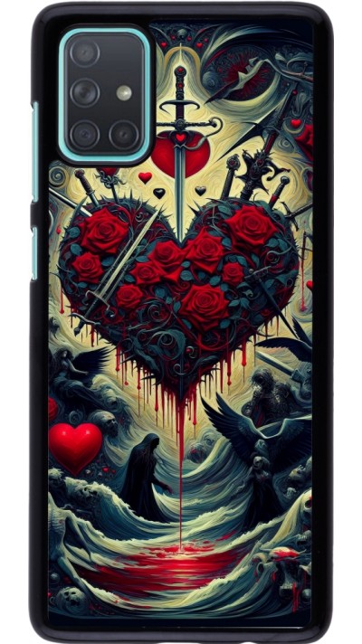 Samsung Galaxy A71 Case Hülle - Dunkle Liebe Herz Blut