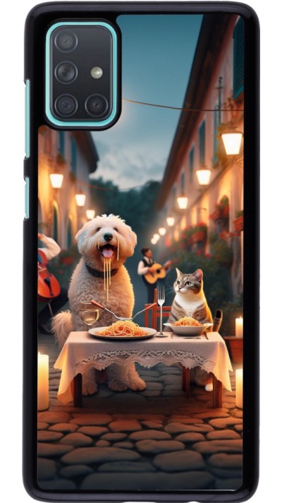 Coque Samsung Galaxy A71 - Valentine 2024 Dog & Cat Candlelight