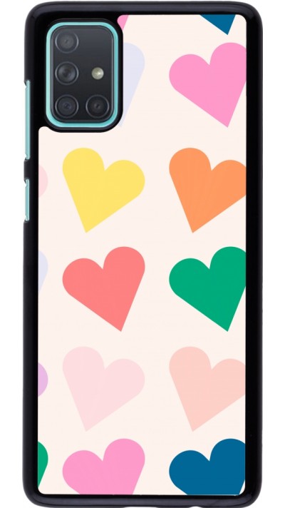 Coque Samsung Galaxy A71 - Valentine 2023 colorful hearts