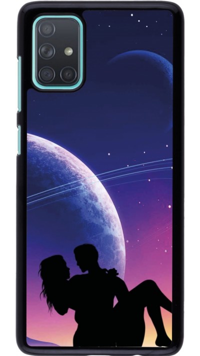 Coque Samsung Galaxy A71 - Valentine 2023 couple love to the moon