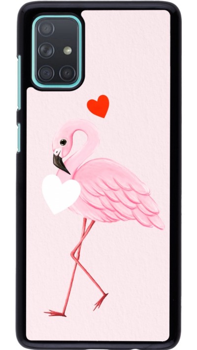 Coque Samsung Galaxy A71 - Valentine 2023 flamingo hearts