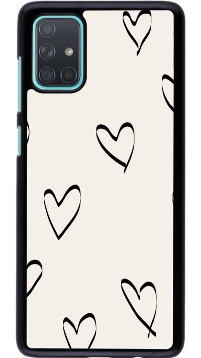 Coque Samsung Galaxy A71 - Valentine 2023 minimalist hearts