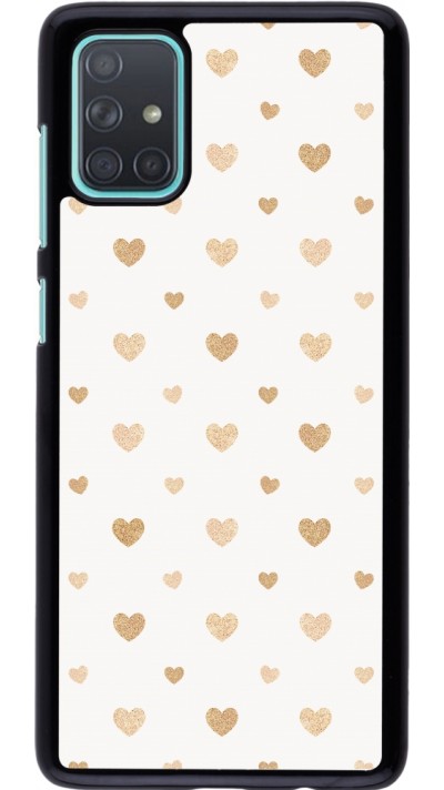 Coque Samsung Galaxy A71 - Valentine 2023 multiple gold hearts