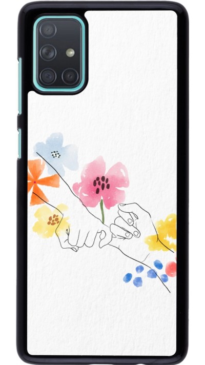 Coque Samsung Galaxy A71 - Valentine 2023 pinky promess flowers