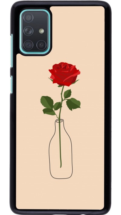 Coque Samsung Galaxy A71 - Valentine 2023 single rose in a bottle
