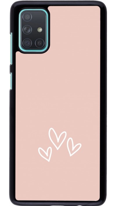 Coque Samsung Galaxy A71 - Valentine 2023 three minimalist hearts