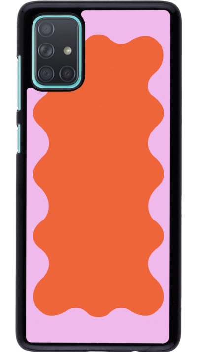 Coque Samsung Galaxy A71 - Wavy Rectangle Orange Pink