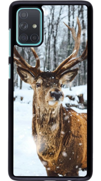 Coque Samsung Galaxy A71 - Winter 22 Cerf sous la neige