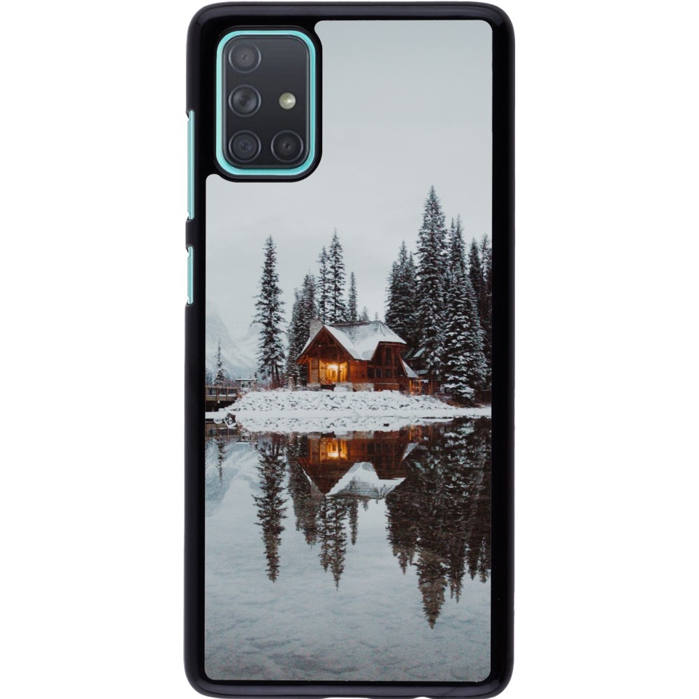 Samsung Galaxy A71 Case Hülle - Winter 25 Winter house forest afternoon