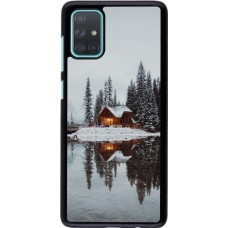 Samsung Galaxy A71 Case Hülle - Winter 25 Winter house forest afternoon