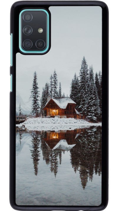 Samsung Galaxy A71 Case Hülle - Winter 25 Winter house forest afternoon