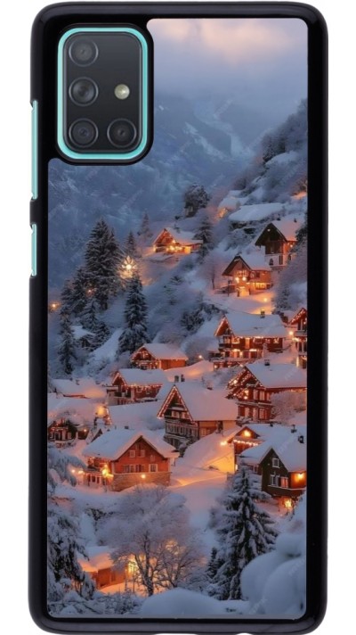 Samsung Galaxy A71 Case Hülle - Winter 25 Winter snowy village