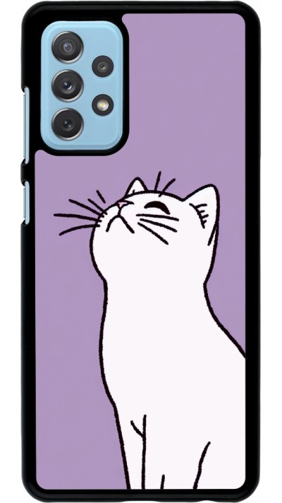 Coque Samsung Galaxy A72 - Chat sur fond violet