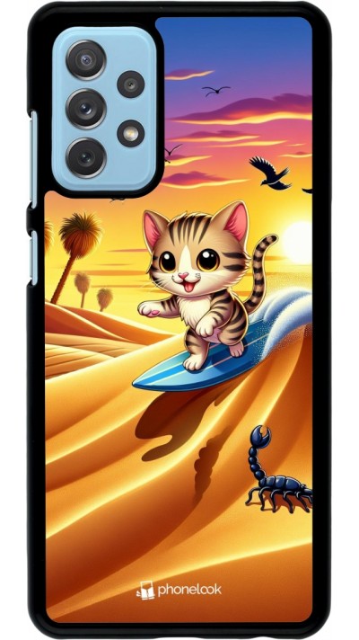 Coque Samsung Galaxy A72 - Chat surfeur au soleil