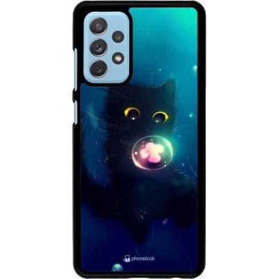 Hülle Samsung Galaxy A72 - Cute Cat Bubble