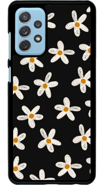 Samsung Galaxy A72 Case Hülle - Easter 2024 white on black flower