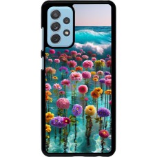 Samsung Galaxy A72 Case Hülle - Blumenmeer Wellen