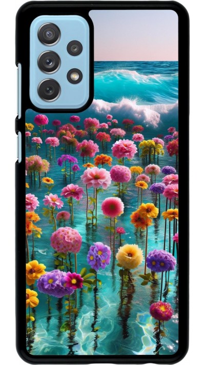 Samsung Galaxy A72 Case Hülle - Blumenmeer Wellen