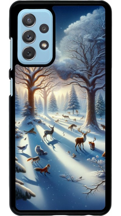 Coque Samsung Galaxy A72 - Forêt neige enchantée