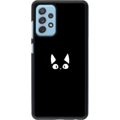 Coque Samsung Galaxy A72 - Funny cat on black