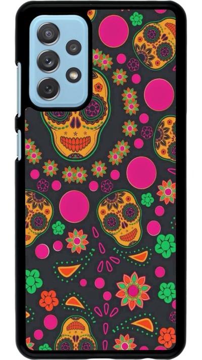 Samsung Galaxy A72 Case Hülle - Halloween 22 colorful mexican skulls