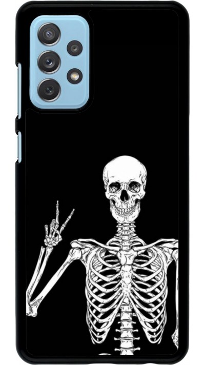Samsung Galaxy A72 Case Hülle - Halloween 2023 peace skeleton