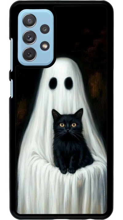 Samsung Galaxy A72 Case Hülle - Halloween 2025 Ghost with black cat