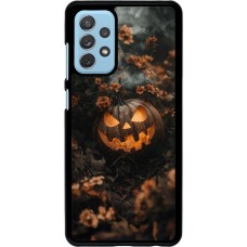 Samsung Galaxy A72 Case Hülle - Halloween 2025 Pumpkin with flowers