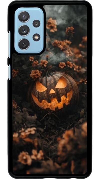 Samsung Galaxy A72 Case Hülle - Halloween 2025 Pumpkin with flowers