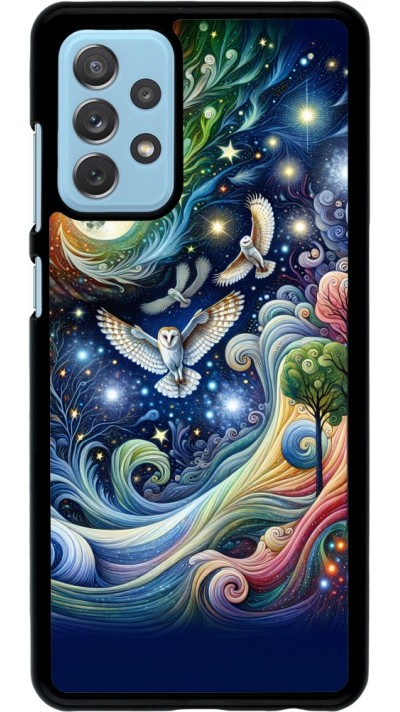 Coque Samsung Galaxy A72 - hibou volant floral