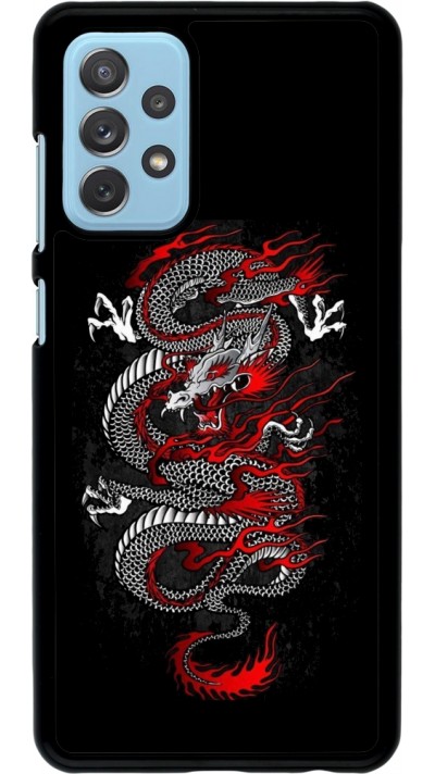 Coque Samsung Galaxy A72 - Japanese style Dragon Tattoo Red Black