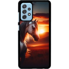 Samsung Galaxy A72 Case Hülle - Majestätischer Sonnenuntergang Pferd
