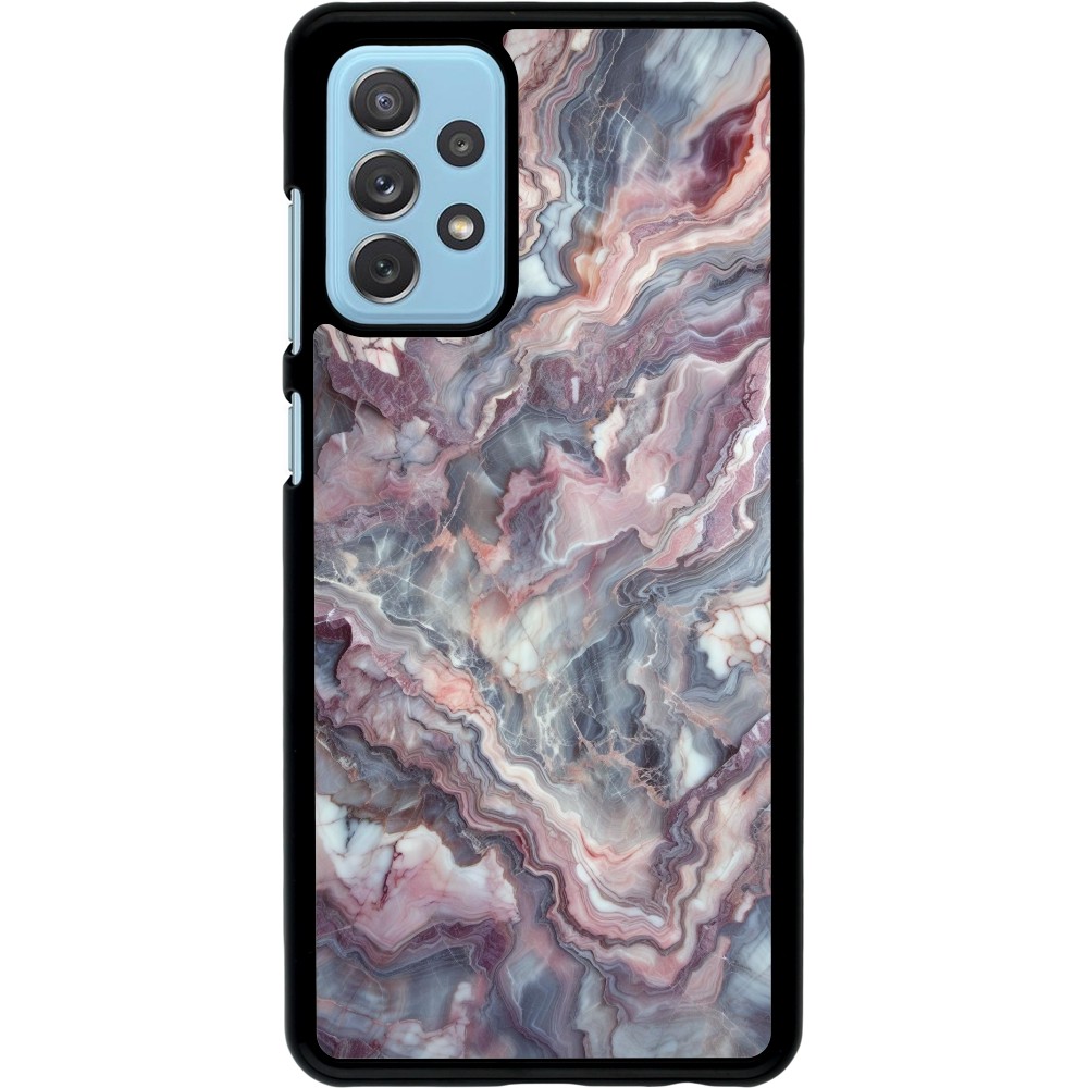 Samsung Galaxy A72 Case Hülle - Violetter silberner Marmor