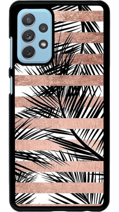 Coque Samsung Galaxy A72 - Palm trees gold stripes