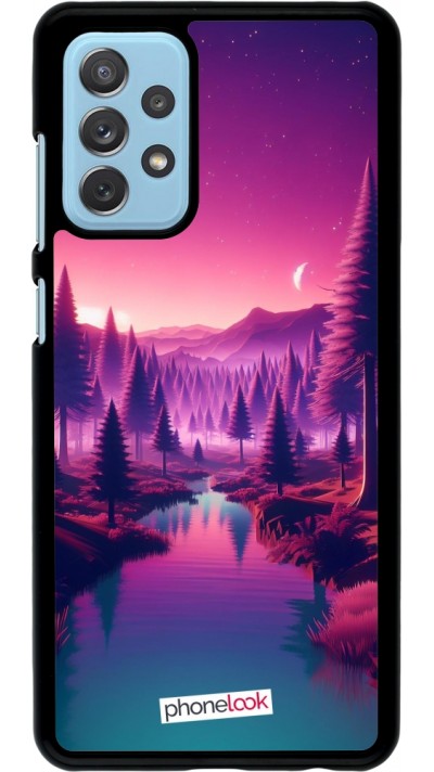 Coque Samsung Galaxy A72 - Paysage Violet-Rose