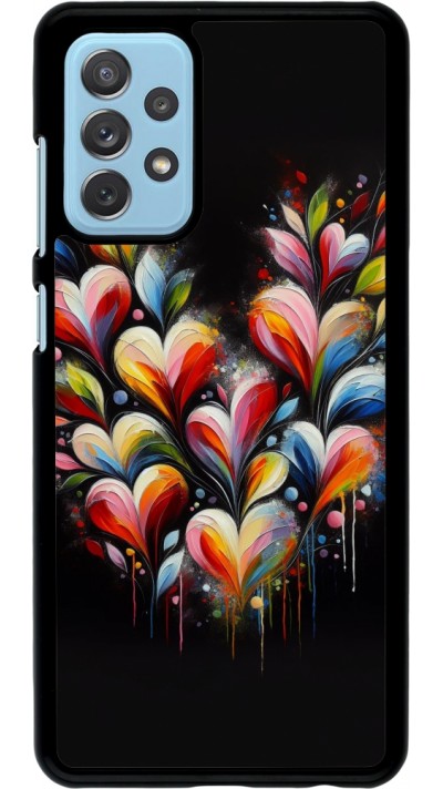 Coque Samsung Galaxy A72 - Valentine 2024 Coeur Noir Abstrait