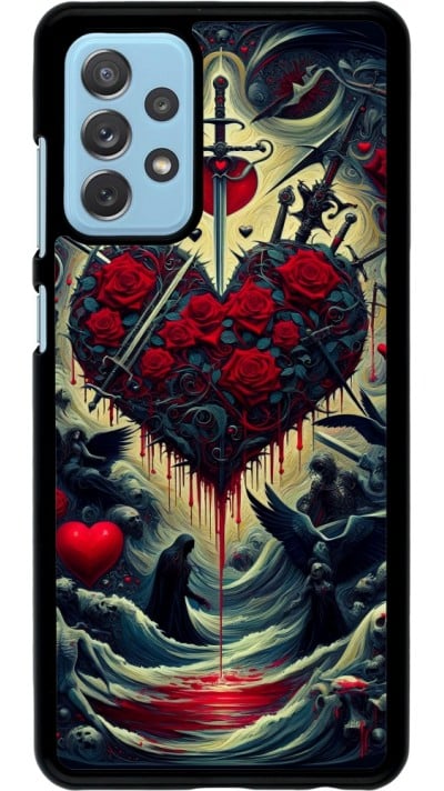 Samsung Galaxy A72 Case Hülle - Dunkle Liebe Herz Blut