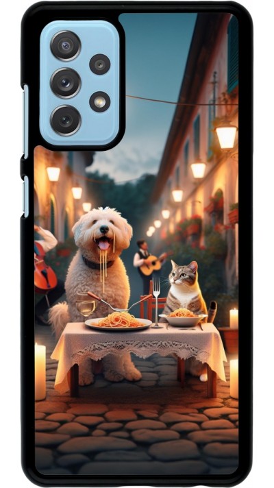 Coque Samsung Galaxy A72 - Valentine 2024 Dog & Cat Candlelight