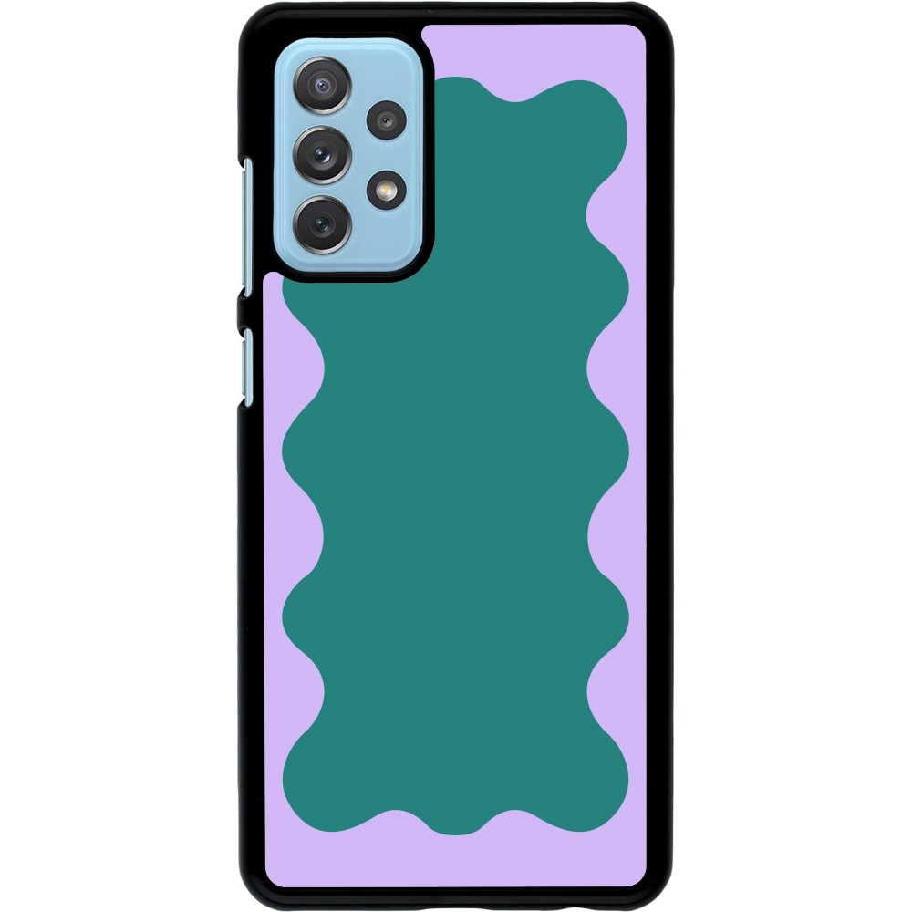 Coque Samsung Galaxy A72 - Wavy Rectangle Green Purple
