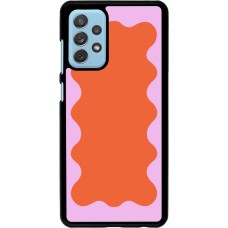 Samsung Galaxy A72 Case Hülle - Wavy Rectangle Orange Pink