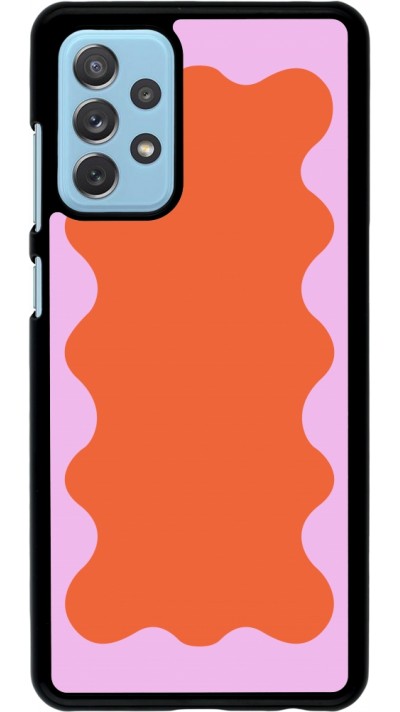 Coque Samsung Galaxy A72 - Wavy Rectangle Orange Pink