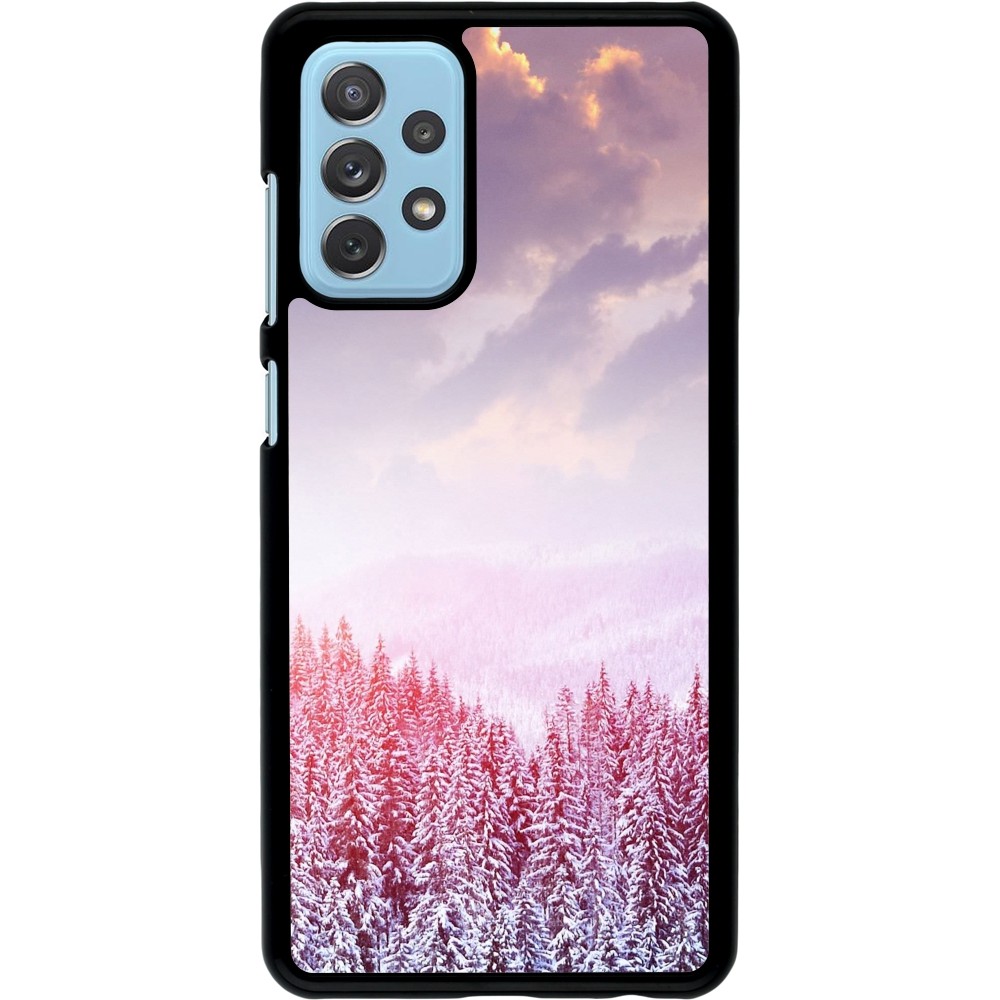 Samsung Galaxy A72 Case Hülle - Winter 22 Pink Forest