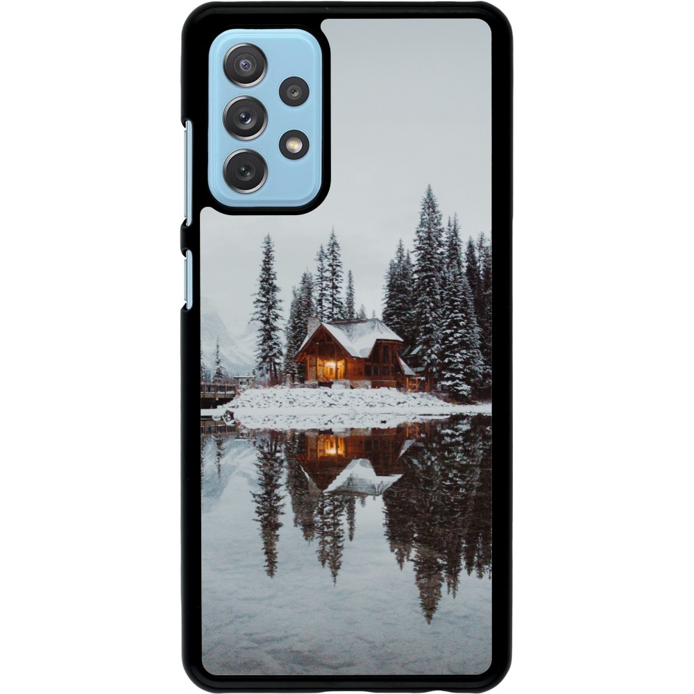 Samsung Galaxy A72 Case Hülle - Winter 25 Winter house forest afternoon
