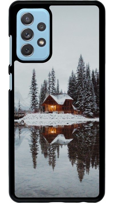 Samsung Galaxy A72 Case Hülle - Winter 25 Winter house forest afternoon