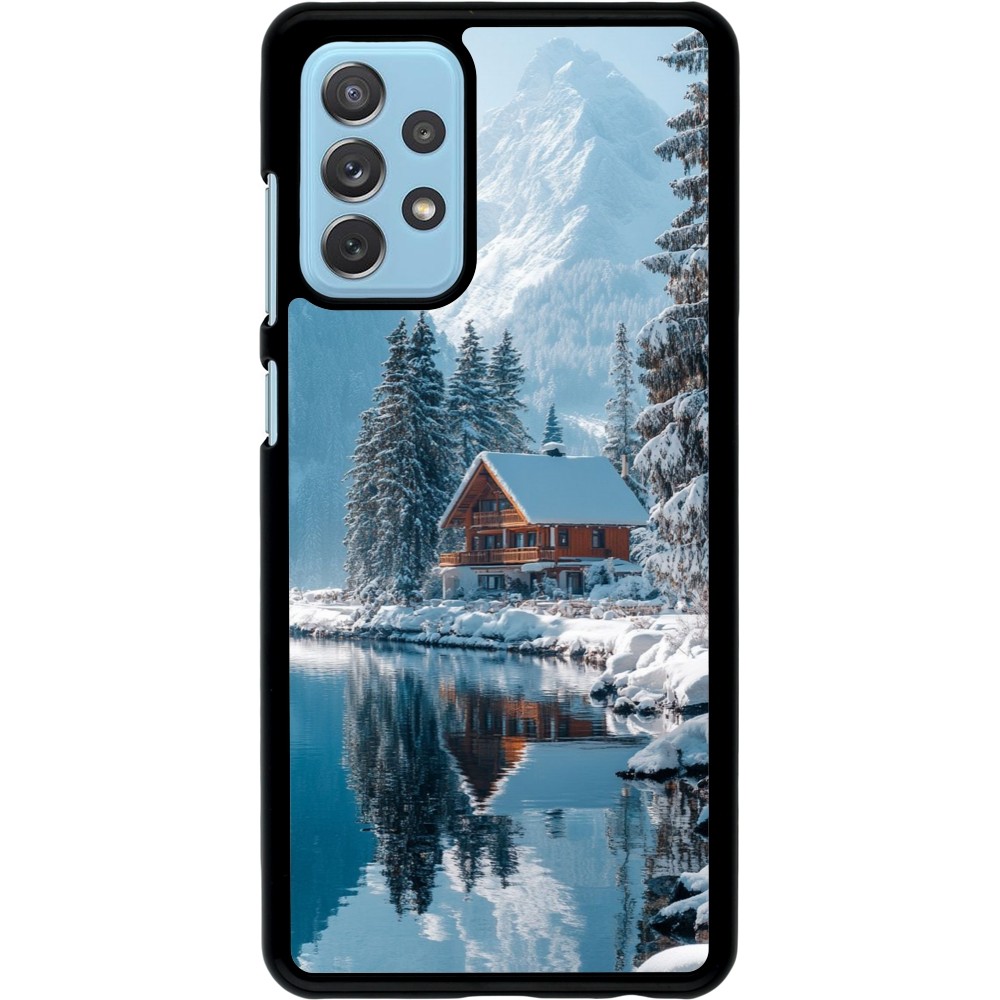 Samsung Galaxy A72 Case Hülle - Winter 25 Winter house forest day